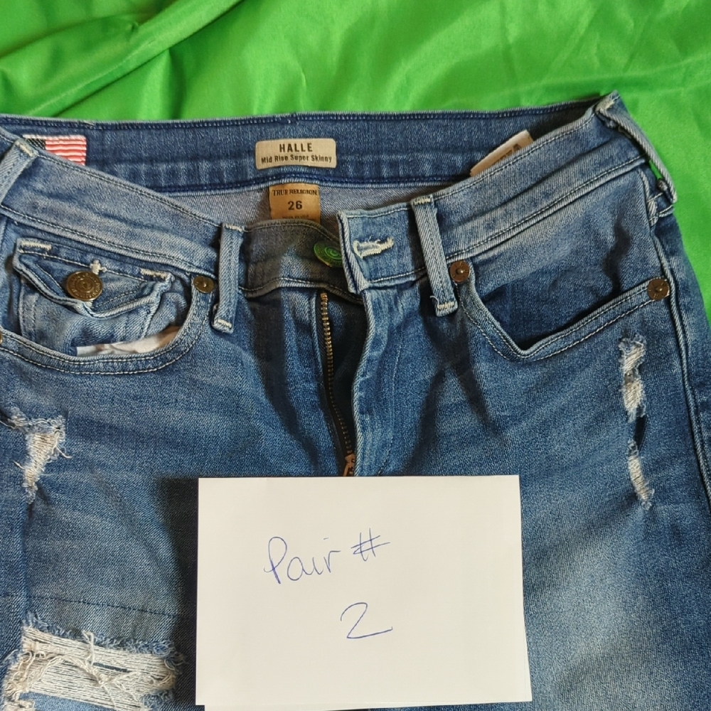 True Religion Skinny Jeans with Distressed Details
